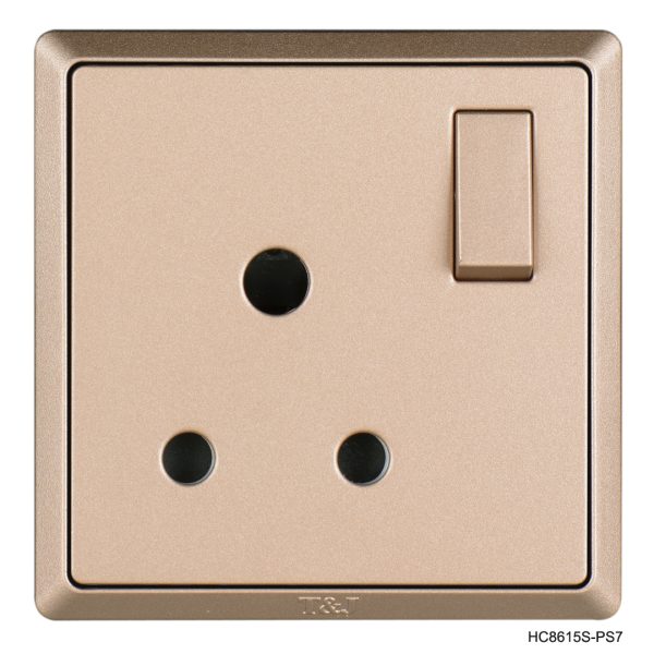 15A Single Socket - Champagne in Colour