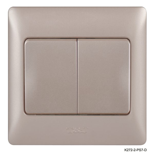 2Gang 2Way Switch Without LED Indicator - Champagne In Colour