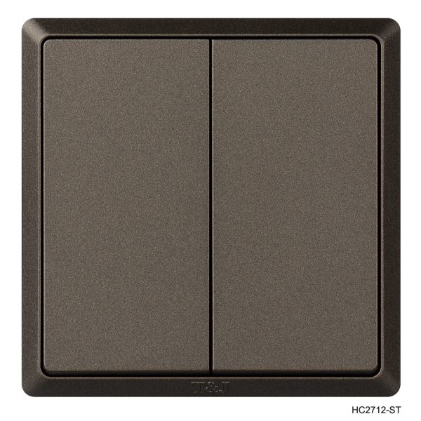 2Gang 2way -Grey Without Led Indicator