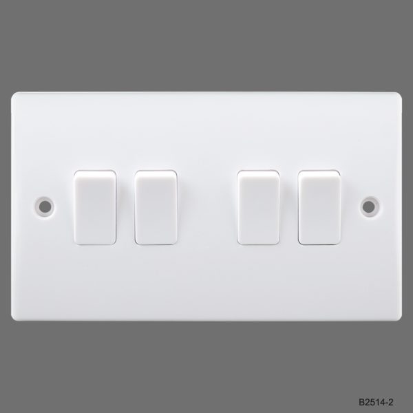 4Gang 2Way Switch - White In Colour
