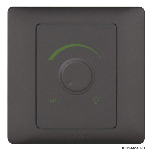 Dimmer Switch 1Gang 1way - matt 2 Black in Colour