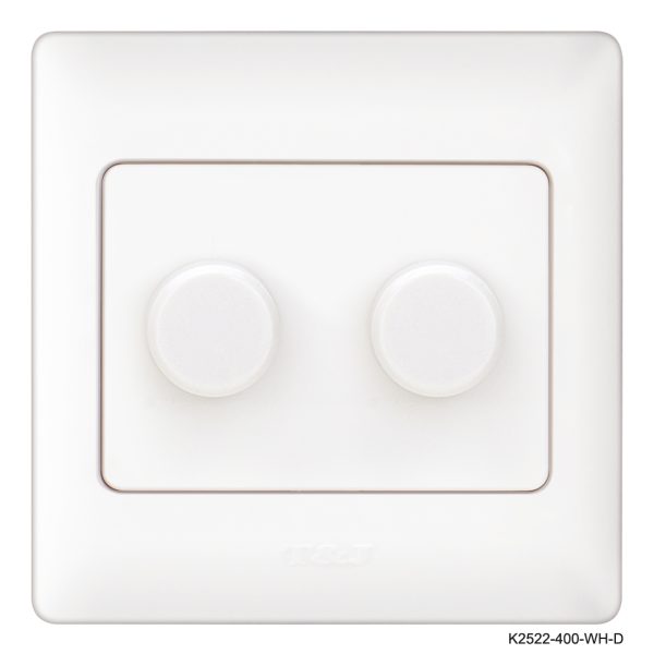 Dimmer Switch 2Gang 1way - White in Colour