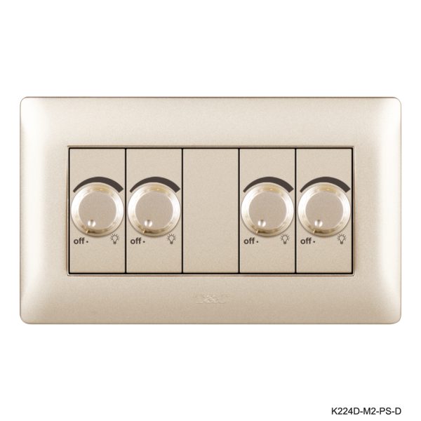 Dimmer Switch 4Gang 2way - Champagne in Colour