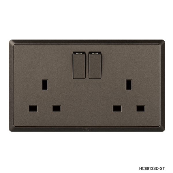 Normal Twin Socket - Matt Black In Colour