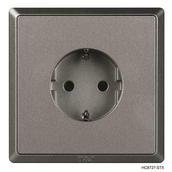 Schuko Socket - Grey In Colour